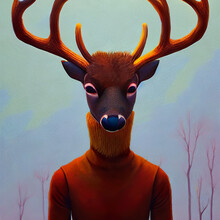 Human Deer In The Forest