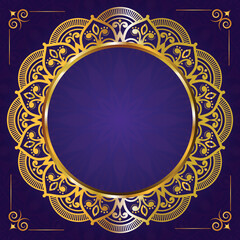 Luxury mandala golden circle frame transparent with vintage gold circular pattern