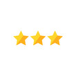 © Ne Mariya - Three golden stars customer product rating review icon. Vector illustration. Assessment for web sites and apps.