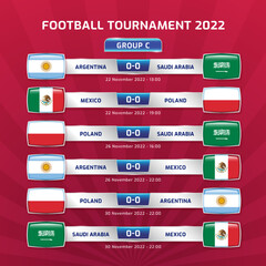 Scoreboard broadcast sport soccer and football championship tournament GROUP C