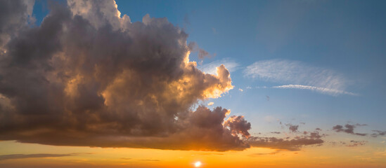 Beautiful Sky and clouds sunset background, blue sky with colorful clouds