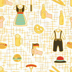 Wall Mural - seamless pattern moment octoberfest. design pattern illustration octoberfest.