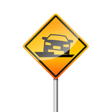 Uneven Pavement Sign Isolated Illustration.
