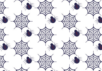 Seamless pattern on a transparent background with a cobweb and a spider on the theme of Halloween.background, wrapping paper