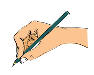 Human Hand Writing Vector  Sketch 