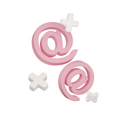 Poster - 3d symbol and plus icon with clipping path. 3d render
