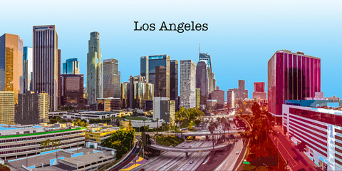 Fototapete - Los Angeles Skyline Background Illustration