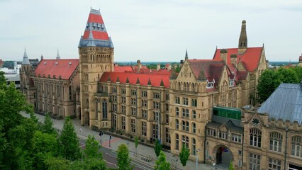 Wall Mural - Manchester Museum - aerial view - drone photography