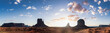 © edb3_16 - Desert Rocky Mountain American Landscape. Colorful Sunrise Sky Art Render. Oljato-Monument Valley, Utah, United States. Nature Background Panorama