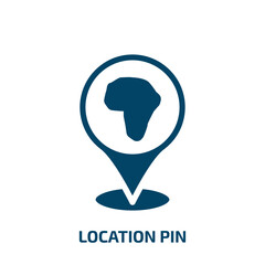 Poster - location pin vector icon. location pin, pin, pointer filled icons from flat africa concept. Isolated black glyph icon, vector illustration symbol element for web design and mobile apps