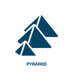 Poster - pyramid vector icon. pyramid, collection, circle filled icons from flat africa concept. Isolated black glyph icon, vector illustration symbol element for web design and mobile apps