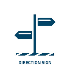 Poster - direction sign vector icon. direction sign, direction, arrow filled icons from flat zoo concept. Isolated black glyph icon, vector illustration symbol element for web design and mobile apps
