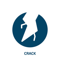 Poster - crack vector icon. crack, damage, protect filled icons from flat desert concept. Isolated black glyph icon, vector illustration symbol element for web design and mobile apps