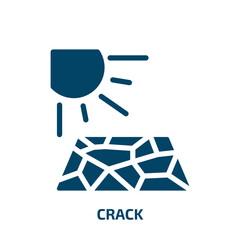 Poster - crack vector icon. crack, damage, protect filled icons from flat desert concept. Isolated black glyph icon, vector illustration symbol element for web design and mobile apps
