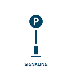 Aufkleber - signaling vector icon. signaling, signal, internet filled icons from flat city park concept. Isolated black glyph icon, vector illustration symbol element for web design and mobile apps