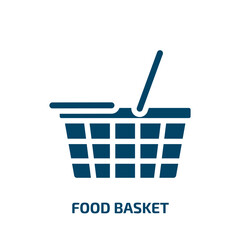 Poster - food basket vector icon. food basket, basket, food filled icons from flat city park concept. Isolated black glyph icon, vector illustration symbol element for web design and mobile apps
