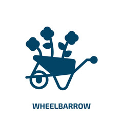 Poster - wheelbarrow vector icon. wheelbarrow, construction, trowel filled icons from flat spring concept. Isolated black glyph icon, vector illustration symbol element for web design and mobile apps
