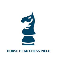 Poster - horse head chess piece vector icon. horse head chess piece, horse, piece filled icons from flat horses concept. Isolated black glyph icon, vector illustration symbol element for web design and mobile