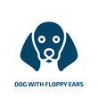 dog with floppy ears vector icon. dog with floppy ears, animal, dog filled icons from flat woof woof concept. Isolated black glyph icon, vector illustration symbol element for web design and mobile