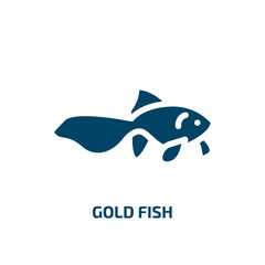 gold fish vector icon. gold fish, gold, fish filled icons from flat fauna concept. Isolated black glyph icon, vector illustration symbol element for web design and mobile apps