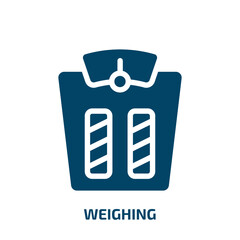 Poster - weighing vector icon. weighing, weigh, balance filled icons from flat spa concept. Isolated black glyph icon, vector illustration symbol element for web design and mobile apps