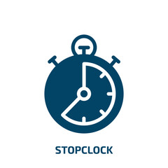 Poster - stopclock vector icon. stopclock, business, chronometer filled icons from flat spa concept. Isolated black glyph icon, vector illustration symbol element for web design and mobile apps