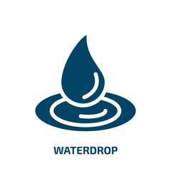 Poster - waterdrop vector icon. waterdrop, water, drop filled icons from flat spa concept. Isolated black glyph icon, vector illustration symbol element for web design and mobile apps