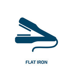 Poster - flat iron vector icon. flat iron, iron, laundry filled icons from flat beauty salon concept. Isolated black glyph icon, vector illustration symbol element for web design and mobile apps