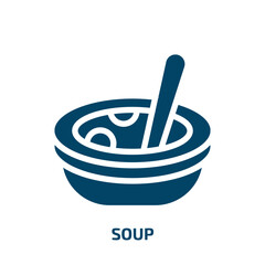 Poster - soup vector icon. soup, lunch, food filled icons from flat therapy concept. Isolated black glyph icon, vector illustration symbol element for web design and mobile apps