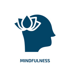 Poster - mindfulness vector icon. mindfulness, mind, business filled icons from flat therapy concept. Isolated black glyph icon, vector illustration symbol element for web design and mobile apps