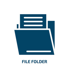 Poster - file folder vector icon. file folder, file, business filled icons from flat office elements concept. Isolated black glyph icon, vector illustration symbol element for web design and mobile apps