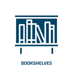 Poster - bookshelves vector icon. bookshelves, bookshelf, collection filled icons from flat office elements concept. Isolated black glyph icon, vector illustration symbol element for web design and mobile apps