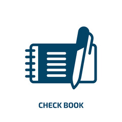 Poster - check book vector icon. check book, check, book filled icons from flat economic concept. Isolated black glyph icon, vector illustration symbol element for web design and mobile apps
