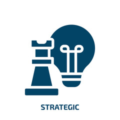 Poster - strategic vector icon. strategic, business, technology filled icons from flat strategy concept. Isolated black glyph icon, vector illustration symbol element for web design and mobile apps