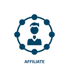 Poster - affiliate vector icon. affiliate, management, business filled icons from flat marketing & seo concept. Isolated black glyph icon, vector illustration symbol element for web design and mobile apps