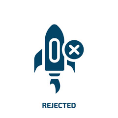 Poster - rejected vector icon. rejected, accept, reject filled icons from flat startups concept. Isolated black glyph icon, vector illustration symbol element for web design and mobile apps