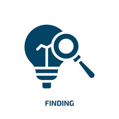Poster - finding vector icon. finding, glass, magnify filled icons from flat strategy concept. Isolated black glyph icon, vector illustration symbol element for web design and mobile apps