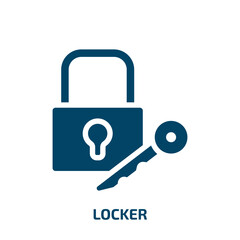 Poster - locker vector icon. locker, secure, safety filled icons from flat office suppliers concept. Isolated black glyph icon, vector illustration symbol element for web design and mobile apps