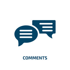 Poster - comments vector icon. comments, comment, feedback filled icons from flat marketing & seo concept. Isolated black glyph icon, vector illustration symbol element for web design and mobile apps