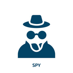 Poster - spy vector icon. spy, internet, protection filled icons from flat business concept. Isolated black glyph icon, vector illustration symbol element for web design and mobile apps