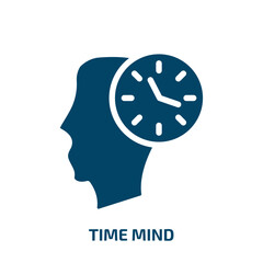 Poster - time mind vector icon. time mind, business, time filled icons from flat business concept. Isolated black glyph icon, vector illustration symbol element for web design and mobile apps