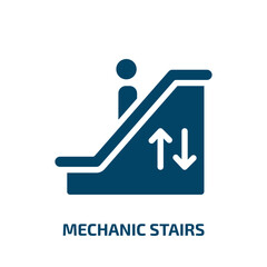 Wall Mural - mechanic stairs vector icon. mechanic stairs, mechanic, work filled icons from flat mall concept. Isolated black glyph icon, vector illustration symbol element for web design and mobile apps