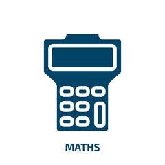 Poster - maths vector icon. maths, math, education filled icons from flat business concept. Isolated black glyph icon, vector illustration symbol element for web design and mobile apps