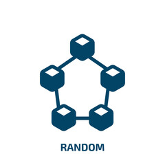Aufkleber - random vector icon. random, play, business filled icons from flat blockchain concept. isolated black