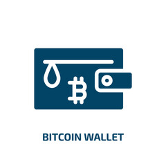 Aufkleber - bitcoin wallet vector icon. bitcoin wallet, banking, currency filled icons from flat bitcoin concept. Isolated black glyph icon, vector illustration symbol element for web design and mobile apps