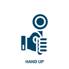 Aufkleber - hand up vector icon. hand up, up, hand filled icons from flat auction concept. Isolated black glyph icon, vector illustration symbol element for web design and mobile apps