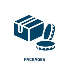 Poster - packages vector icon. packages, package, bag filled icons from flat economy concept. Isolated black glyph icon, vector illustration symbol element for web design and mobile apps