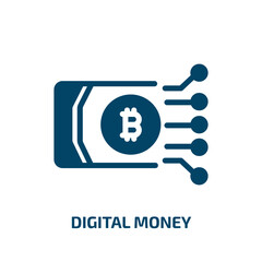 Aufkleber - digital money vector icon. digital money, digital, money filled icons from flat cryptocurrency conce