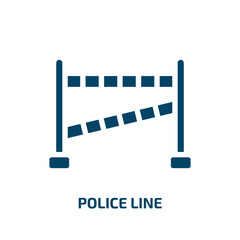 Poster - police line vector icon. police line, police, business filled icons from flat law & justice concept. Isolated black glyph icon, vector illustration symbol element for web design and mobile apps