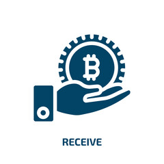 Poster - receive vector icon. receive, business, website filled icons from flat cryptocurrency concept. Isolated black glyph icon, vector illustration symbol element for web design and mobile apps